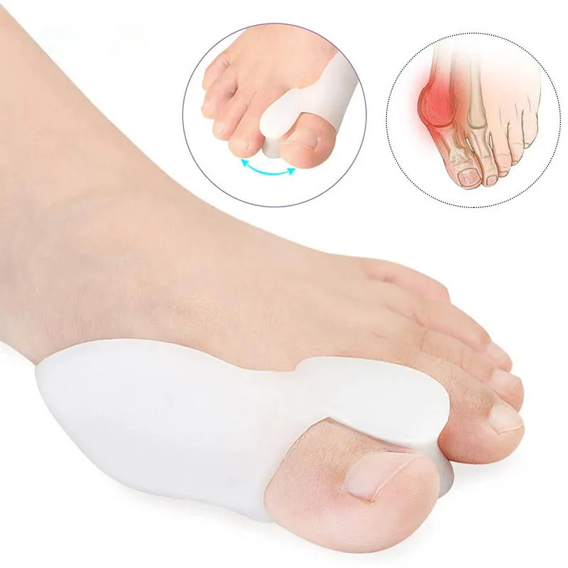 Corrector de juanete de gel sobre fondo blanco