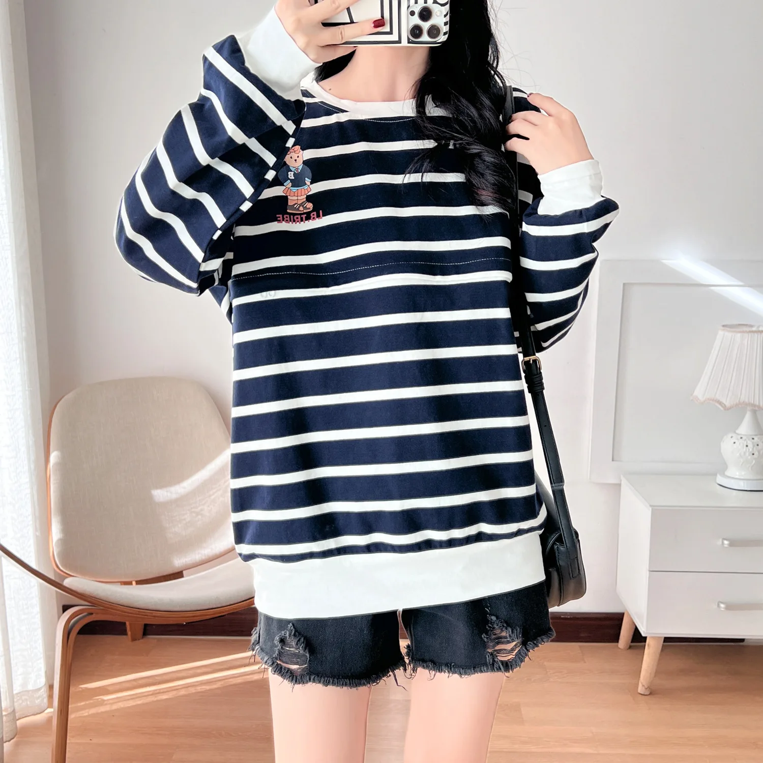 Sudadera con capucha de maternidad para lactancia - imagen 5