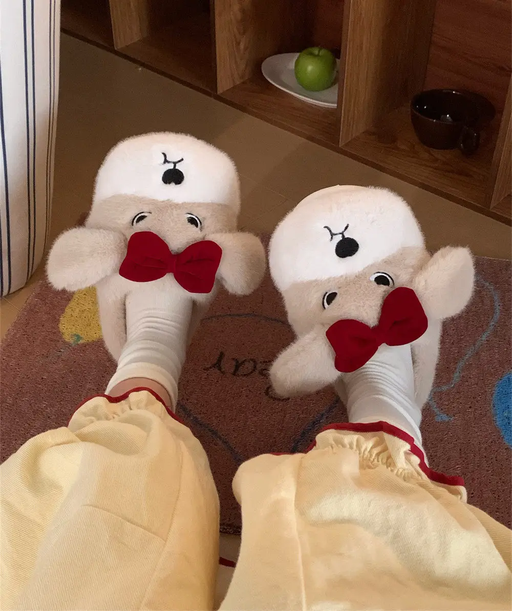Detalle del lazo DIY de las pantuflas