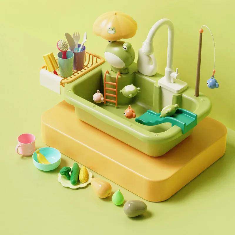Cocina infantil con fregadero eléctrico y agua circulante, simulación - imagen 5