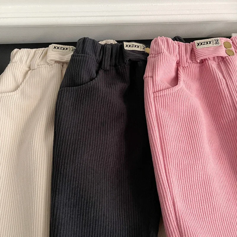 Pantalones de pana cálidos cintura alta para niños - imagen 2