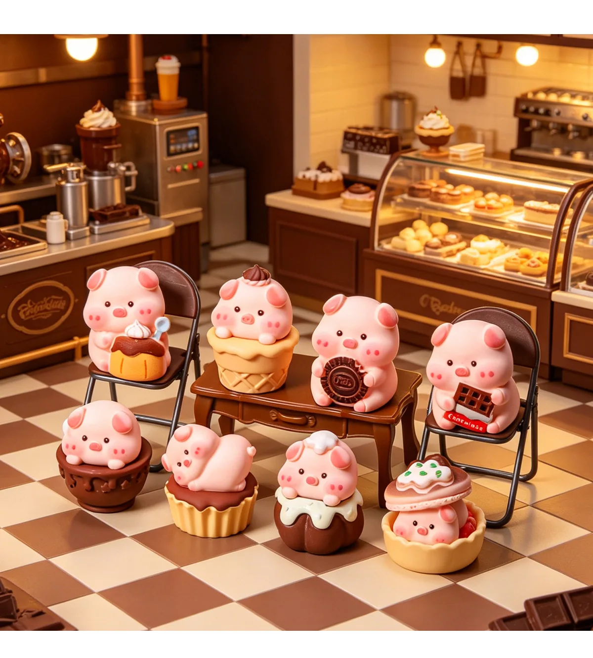 Figuras cerdo chocolate mini para adornos de escritorio y regalos - imagen 2