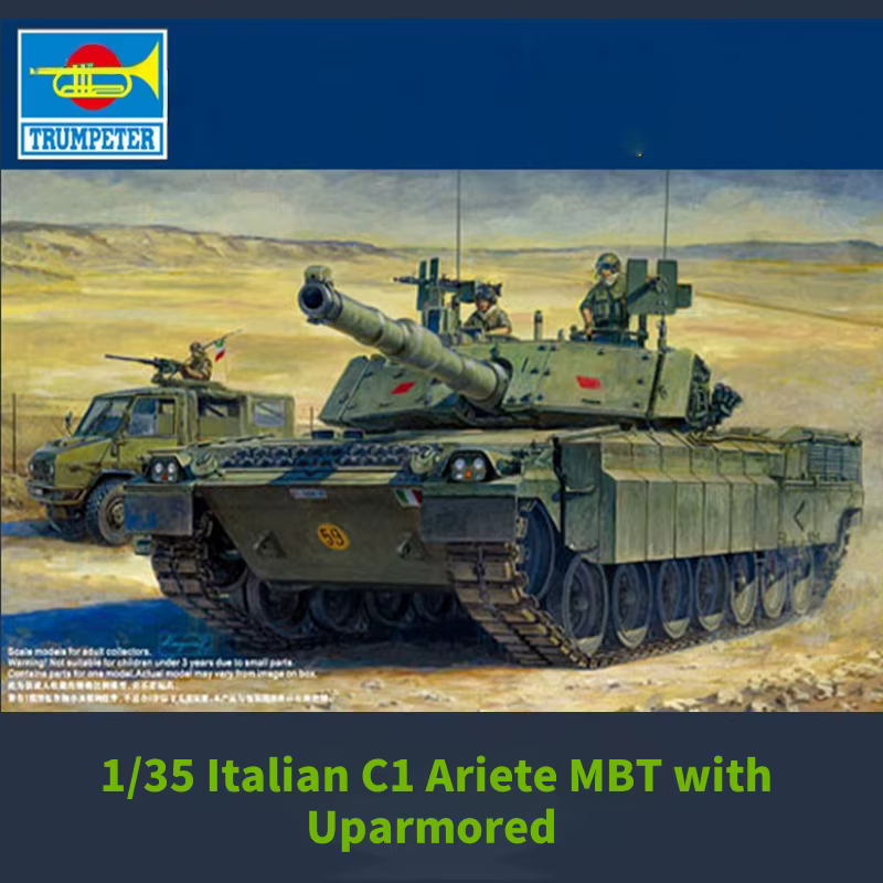 Trumpeter C1 Ariete maqueta escala 1/35 vista frontal