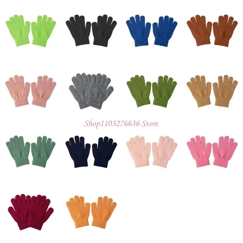Guantes infantiles de punto con diseño elástico