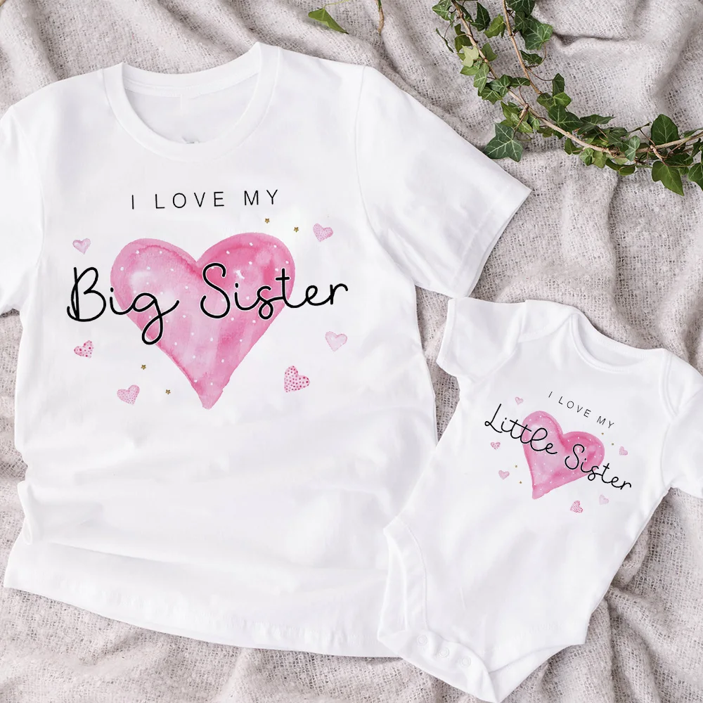 Camisetas a juego de hermanas – Estampado de amor - imagen 2
