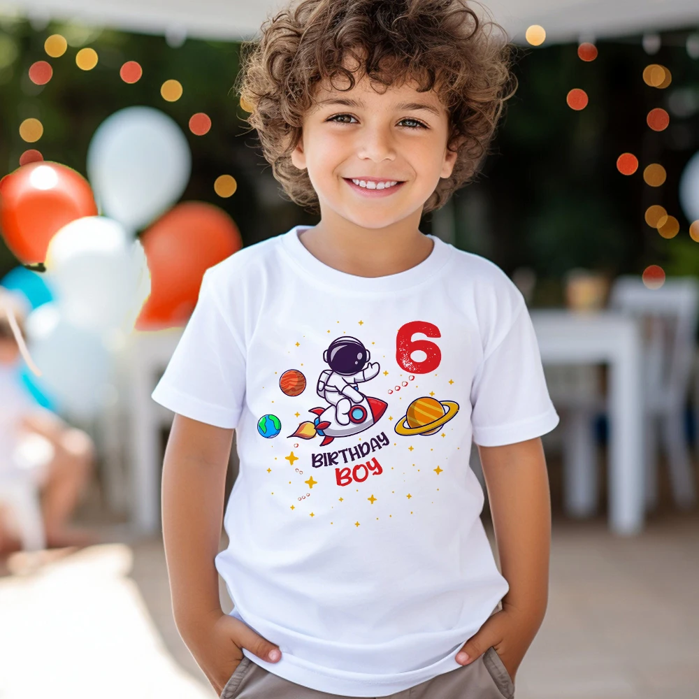 Camiseta astronauta para cumpleaños niño – Manga corta - imagen 5