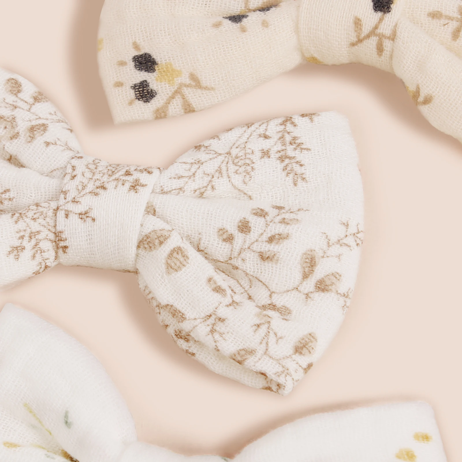 Pinzas lazo de algodón estampadas para el pelo de niña - imagen 3