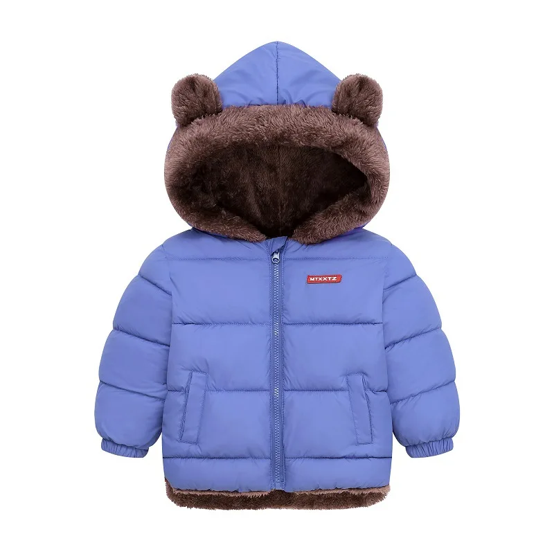 Abrigo acolchado grueso con capucha para niños y niñas de invierno - imagen 2
