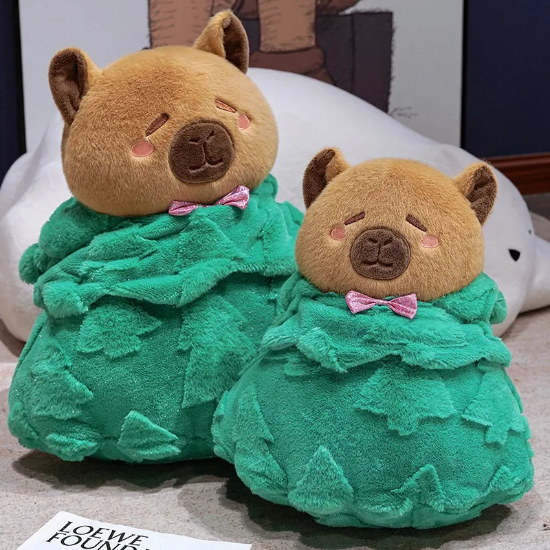 Decoración de año nuevo estilo tierno con árbol de capibara y peluches - imagen 4