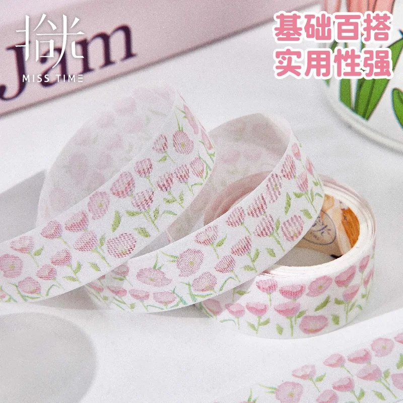 Cintas adhesivas decorativas flores estilo japonés para scrapbooking