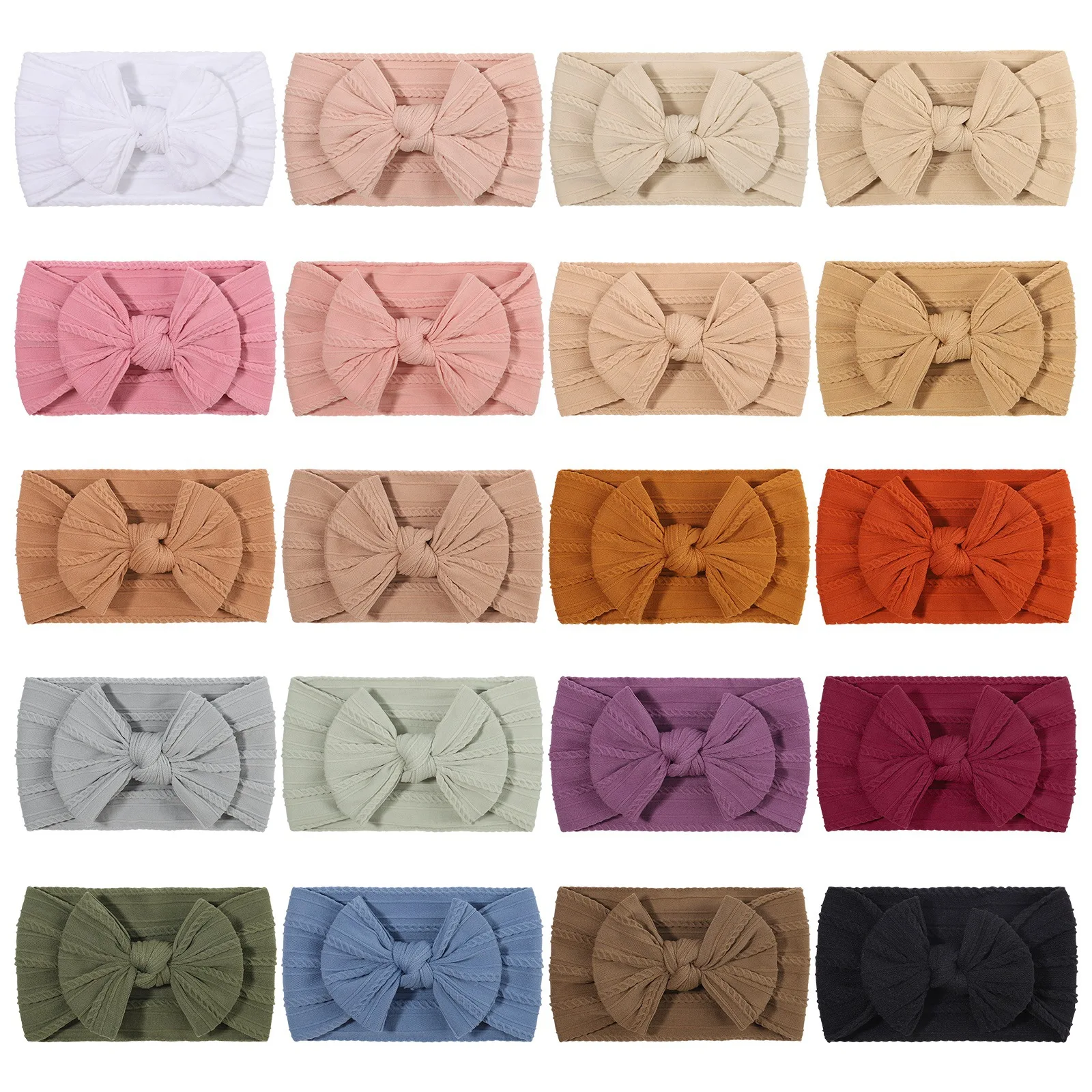 Diadema bebé con lazos elásticos y turbante suave para niña dulce - imagen 4