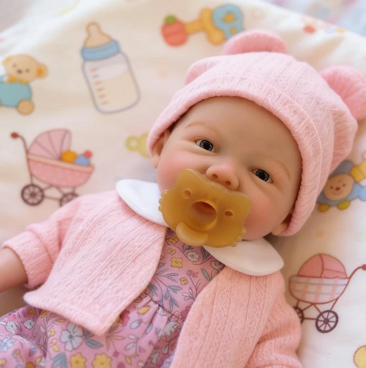 Muñeca Reborn Vivienne de silicona con boca abrible - imagen 3