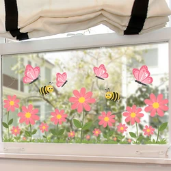 Pegatina estática para ventana de primavera y Pascua con margaritas