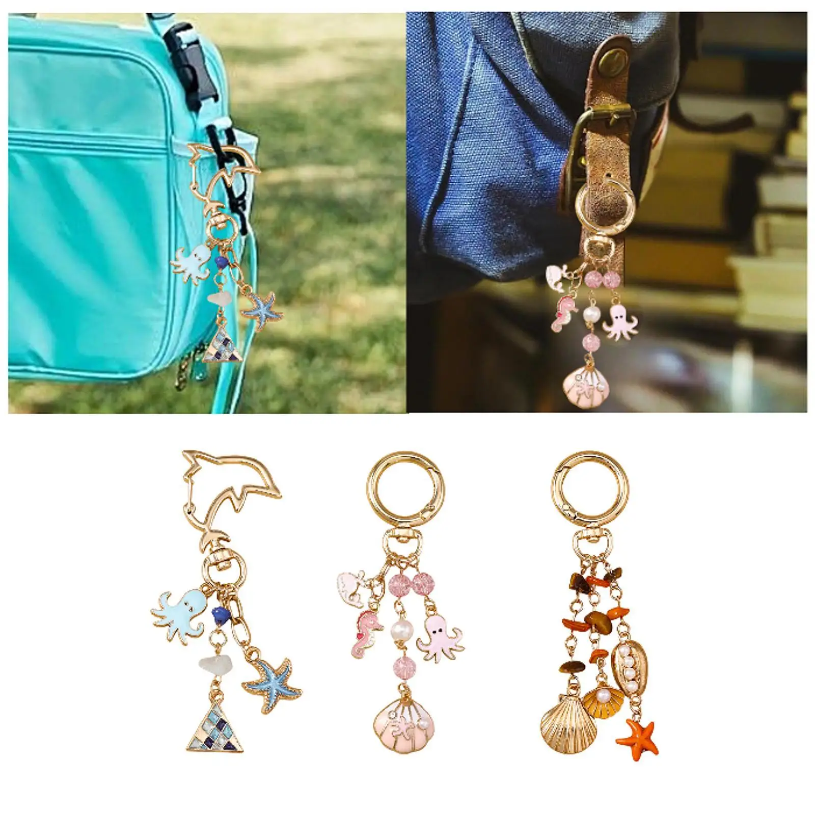 Llavero elegante multiusos con colgante decorativo - imagen 5