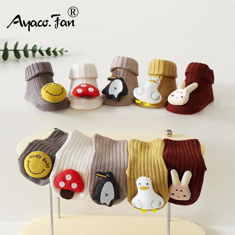 Calcetines invierno bebé – Algodón suave con suela antideslizante - imagen 5