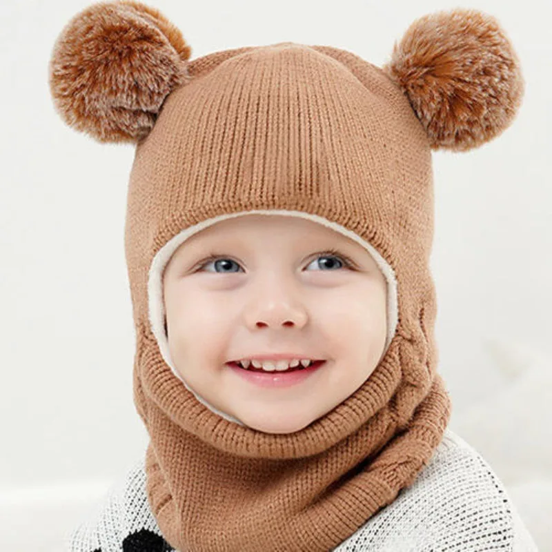 Gorro de invierno lana para niños con orejeras integradas - imagen 3