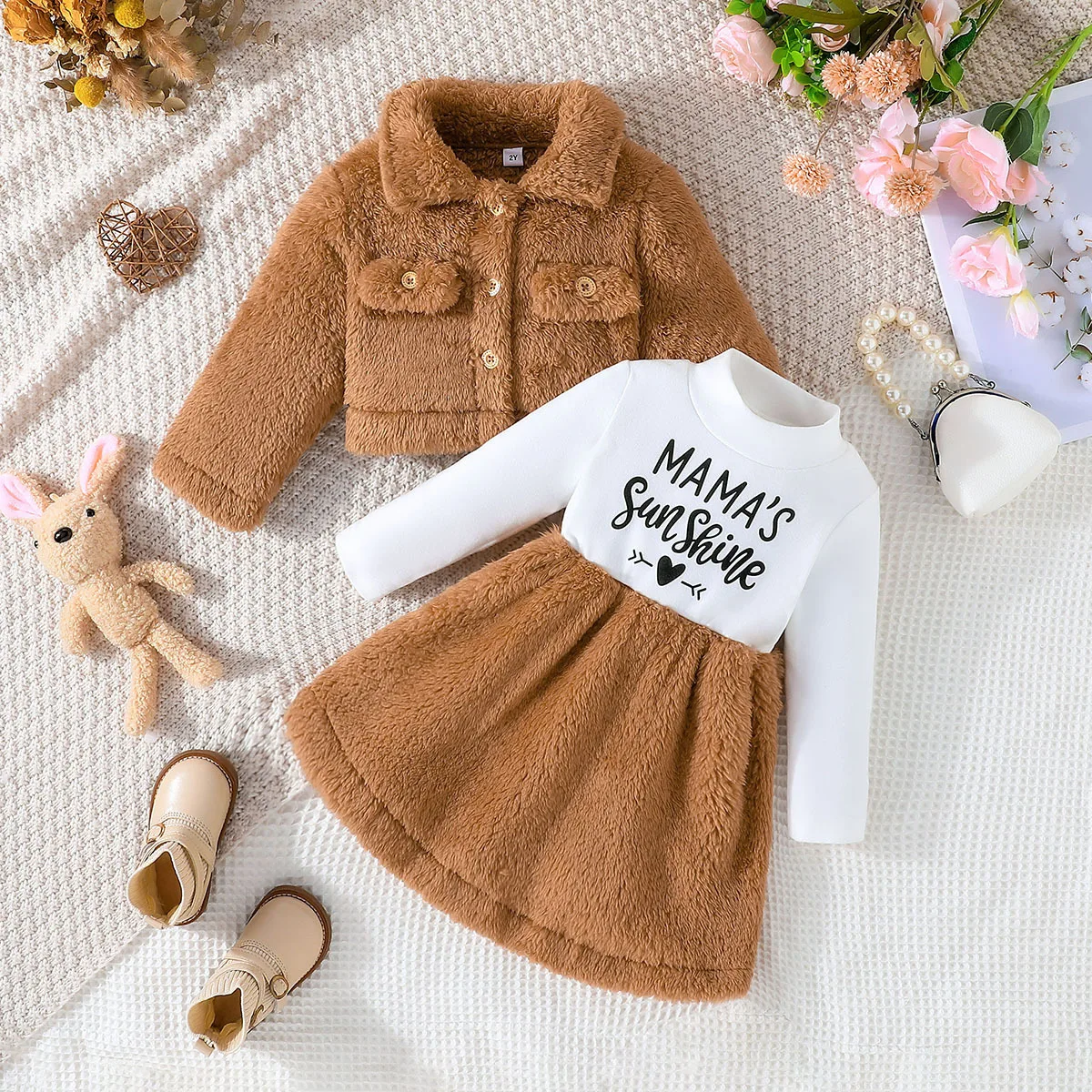 Abrigo infantil de solapa con letras para niño en otoño e invierno - imagen 4