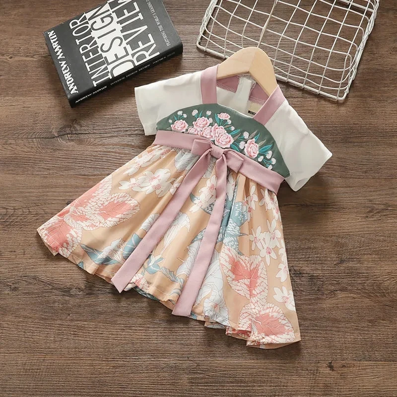 Vestido de verano para bebé niña estilo retro bordado transpirable - imagen 3