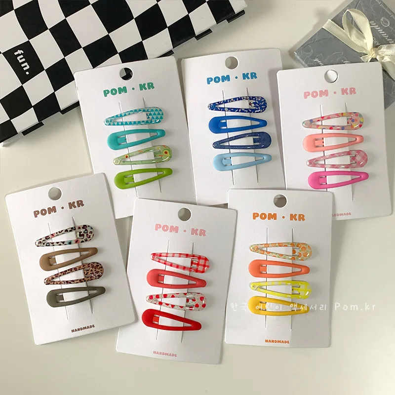 Set de 4 clips BB con estampados para el flequillo