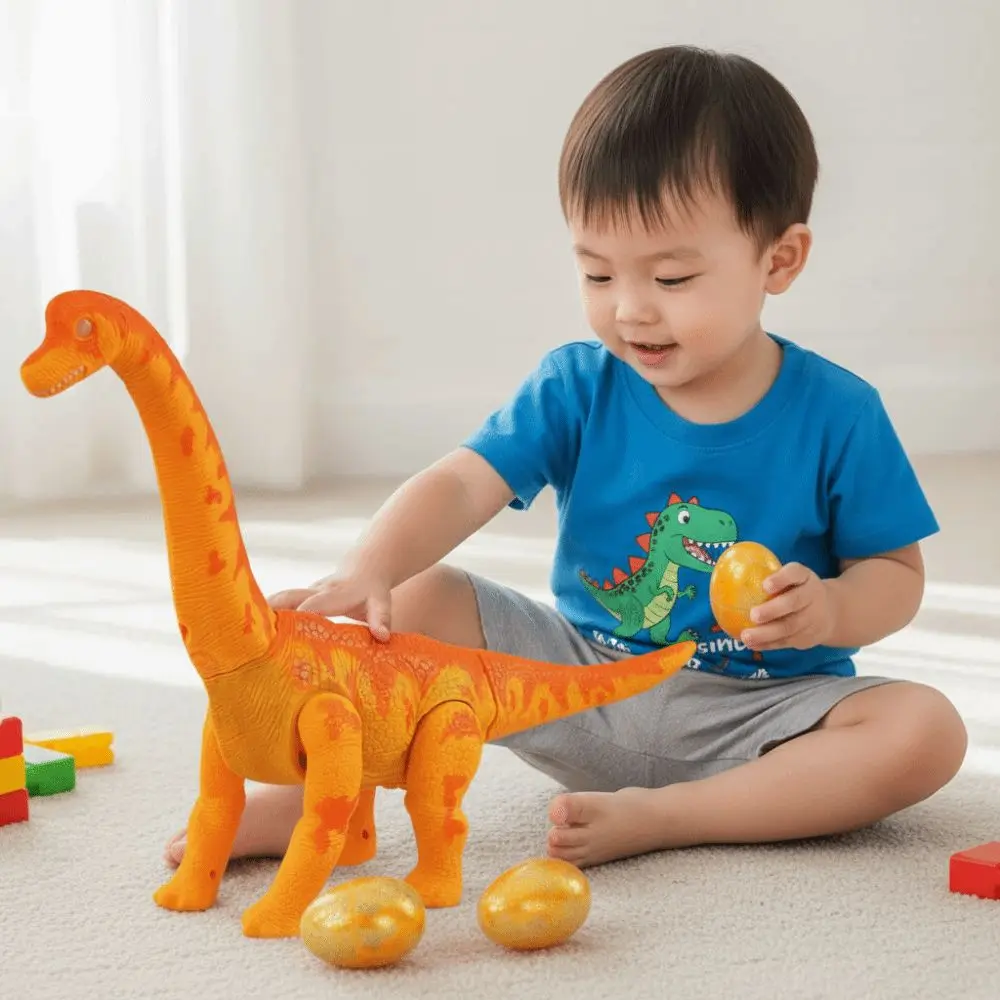 Dinosaurio eléctrico de cuello largo que pone huevos para jugar - imagen 3