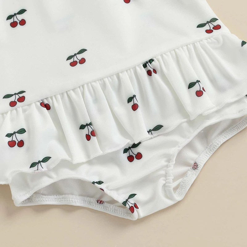 Tregren bañador infantil con estampado de sol y cerezas para niña - imagen 4