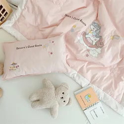 Edredón infantil de algodón y soja – Diseño rosa princesa