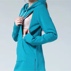Sudadera premamá con capucha térmica de invierno