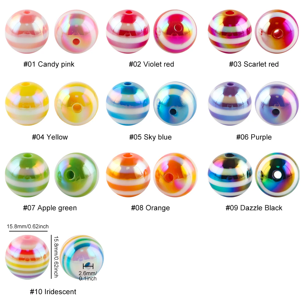 Cuentas acrílicas multicolor para pulseras y llaveros hechas a mano - imagen 3