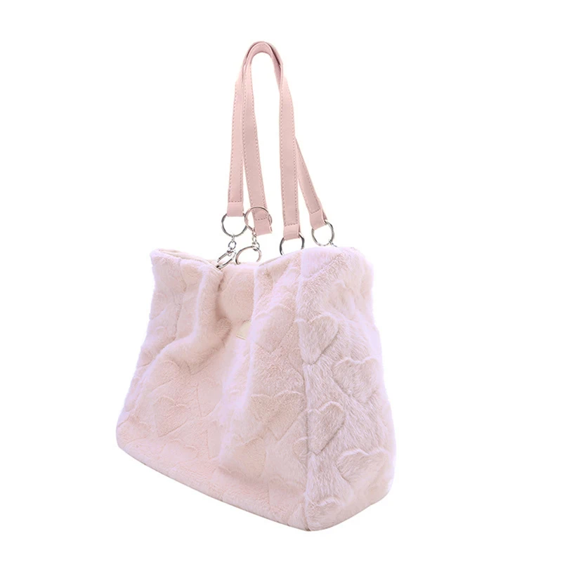 Bolso de hombro de felpa elegante para niña y mujer de calle sencillo - imagen 3