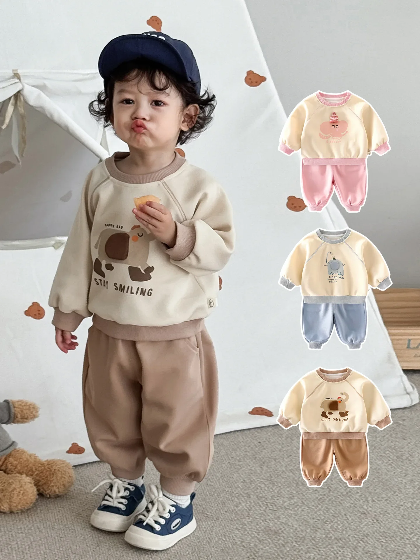 Chándal infantil: sudadera con capucha y pantalón deportivo suave - imagen 5