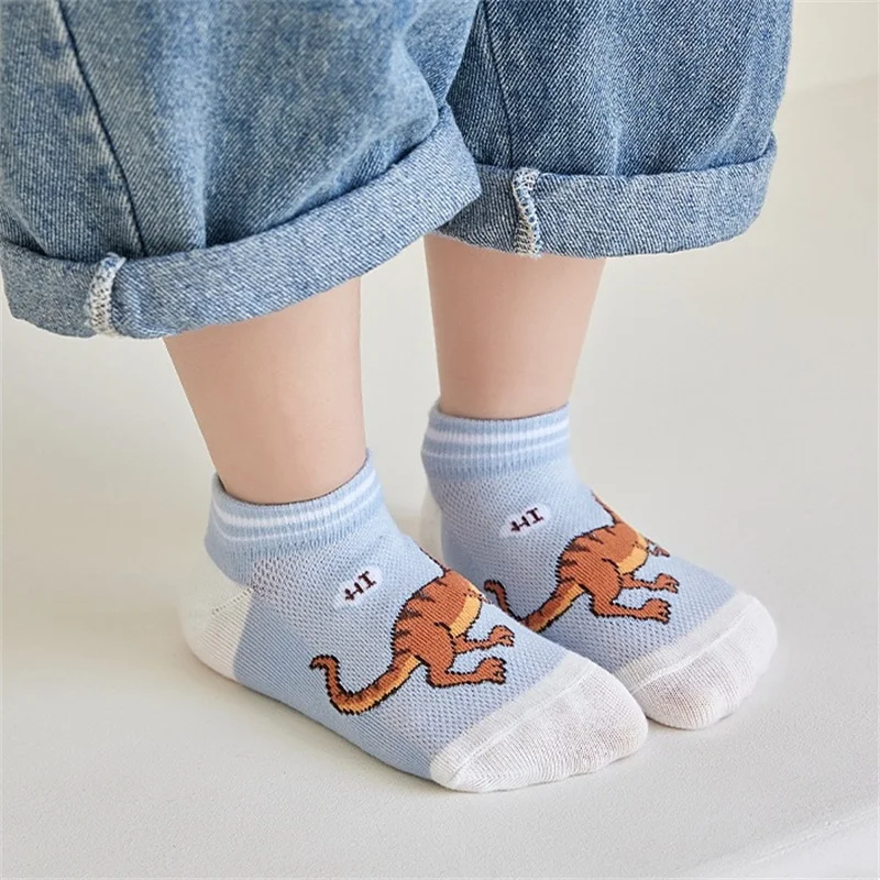 Lawadka - Calcetines de malla con dinosaurios para niños - imagen 2