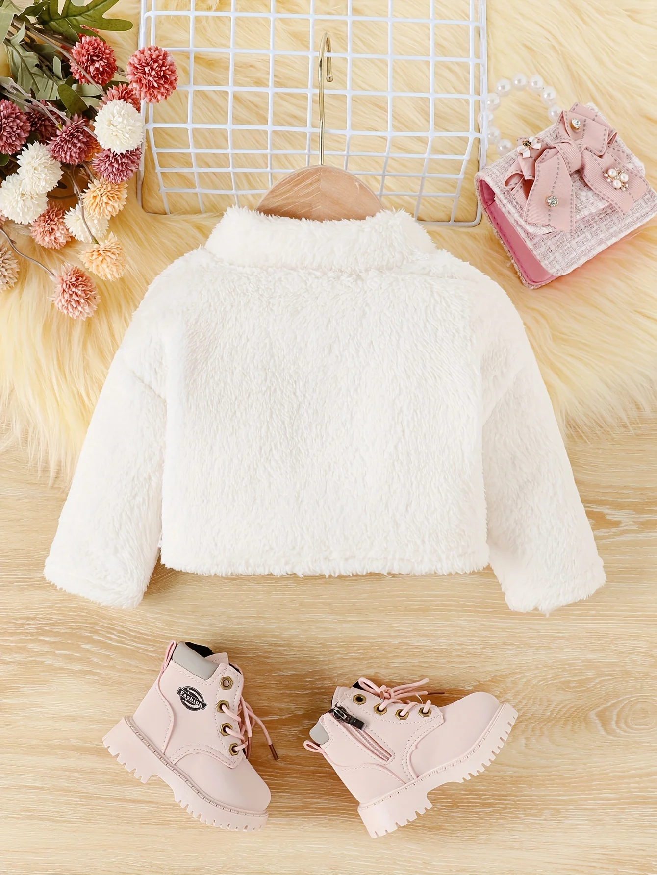 Chaqueta de felpa a prueba de viento para niña en invierno cálida - imagen 4