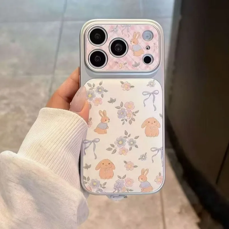 Funda móvil Pro Max conejo floral azul y rosa - imagen 4