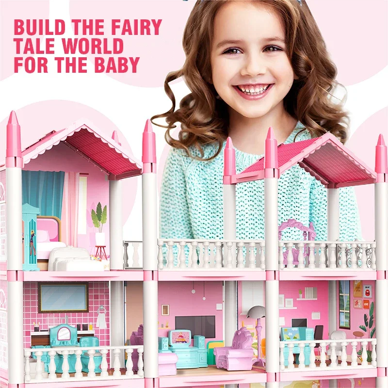 Casa de muñecas Villa con muebles – Juguete simulación para niños