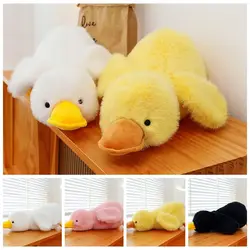 Peluche de pato de pelo largo algodón, suave y abrazable
