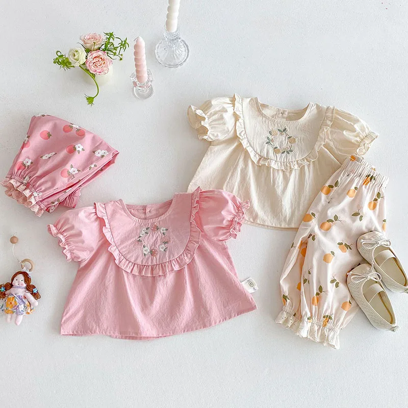 MILANCEL camisa floral suave de algodón para niña verano ligera - imagen 2
