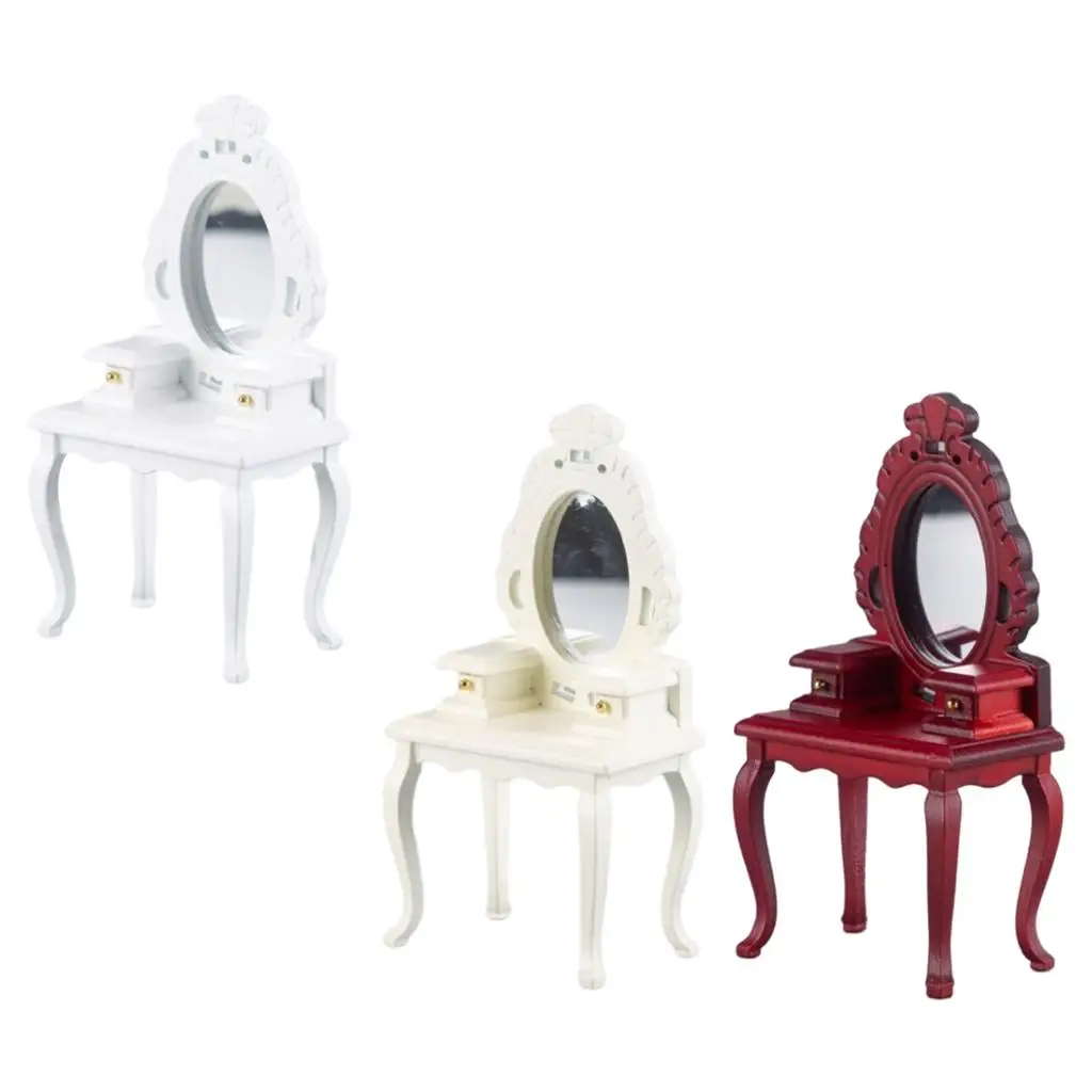 Casa de muñecas clásica en miniatura con tocador y muebles - imagen 5
