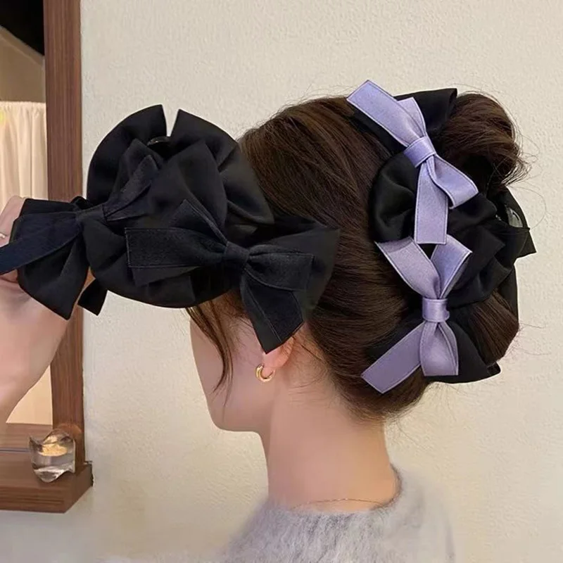 Pinza de pelo con lazo estilo francés para niñas tiburón