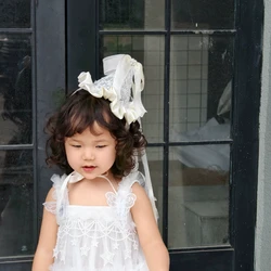 Diadema estilo INS princesa para niñas con lazo de cumpleaños