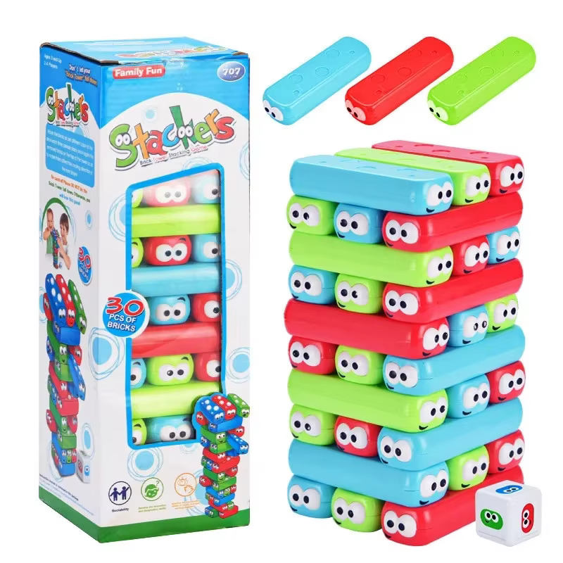 Torre de apilamiento bloques de construcción coloridos para niños - imagen 3