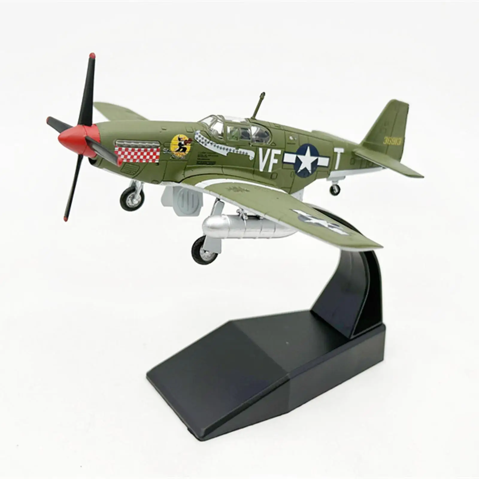 Modelo avión P-51 fundido a presión con soporte de exhibición - imagen 4