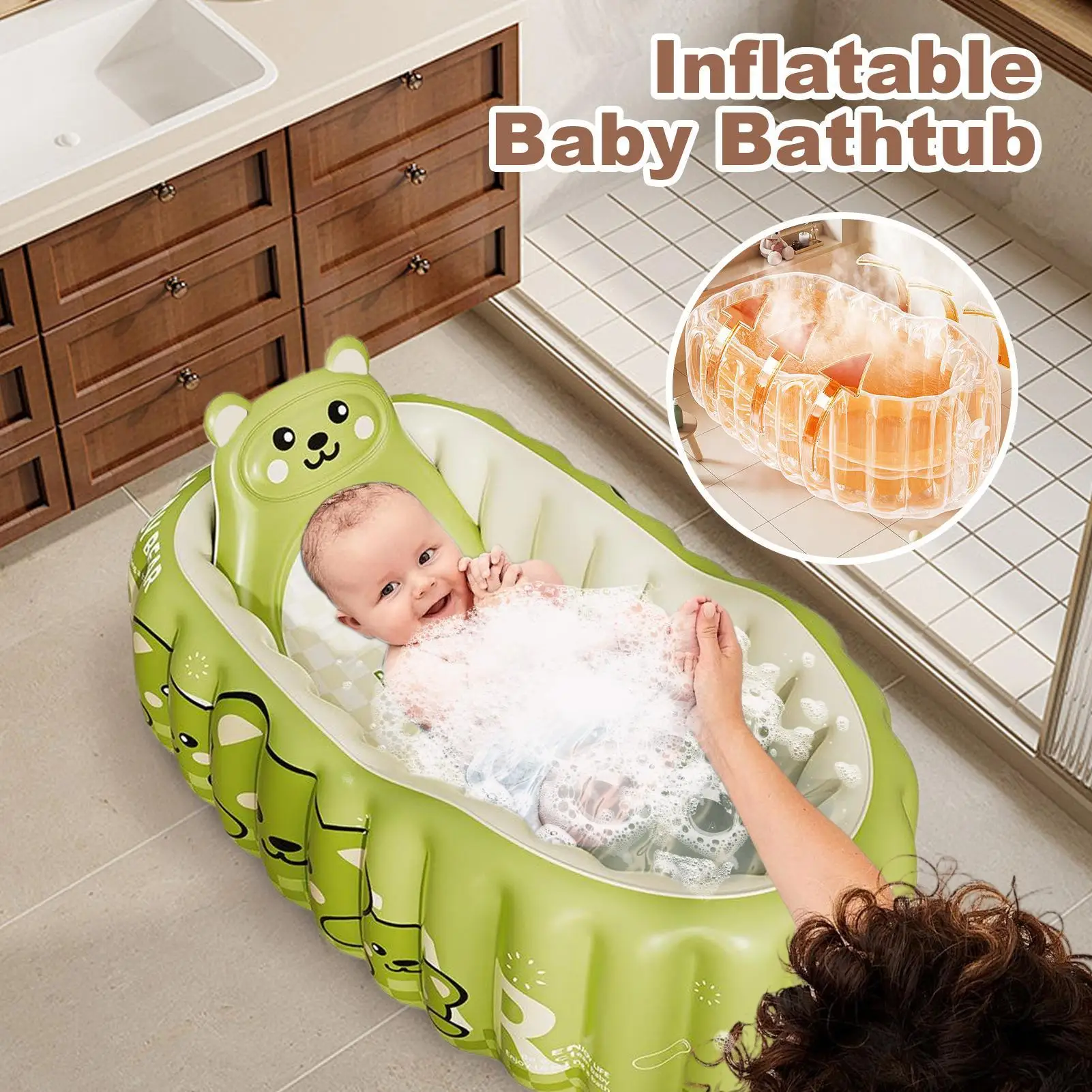 Bañera inflable portátil para bebés – Piscina plegable exterior - imagen 4