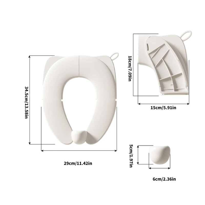 Asiento potty plegable para inodoro, portátil y antideslizante