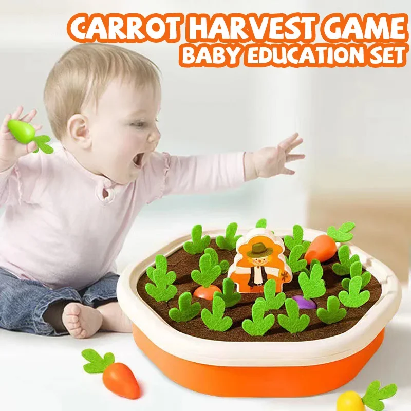 Juguete Montessori cosecha de zanahorias extraíbles para bebé - imagen 3