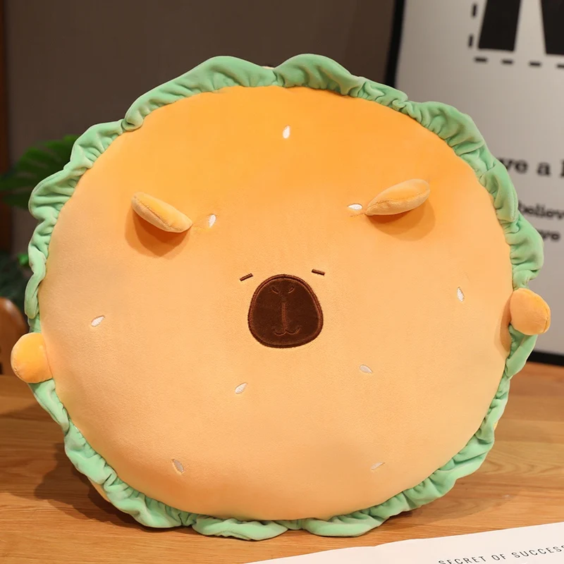 Almohada cojín peluche capibara redondo con diseño de animal