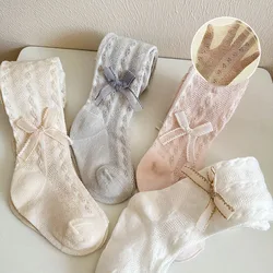 Mallas transpirables de verano para niña con lazo decorativo