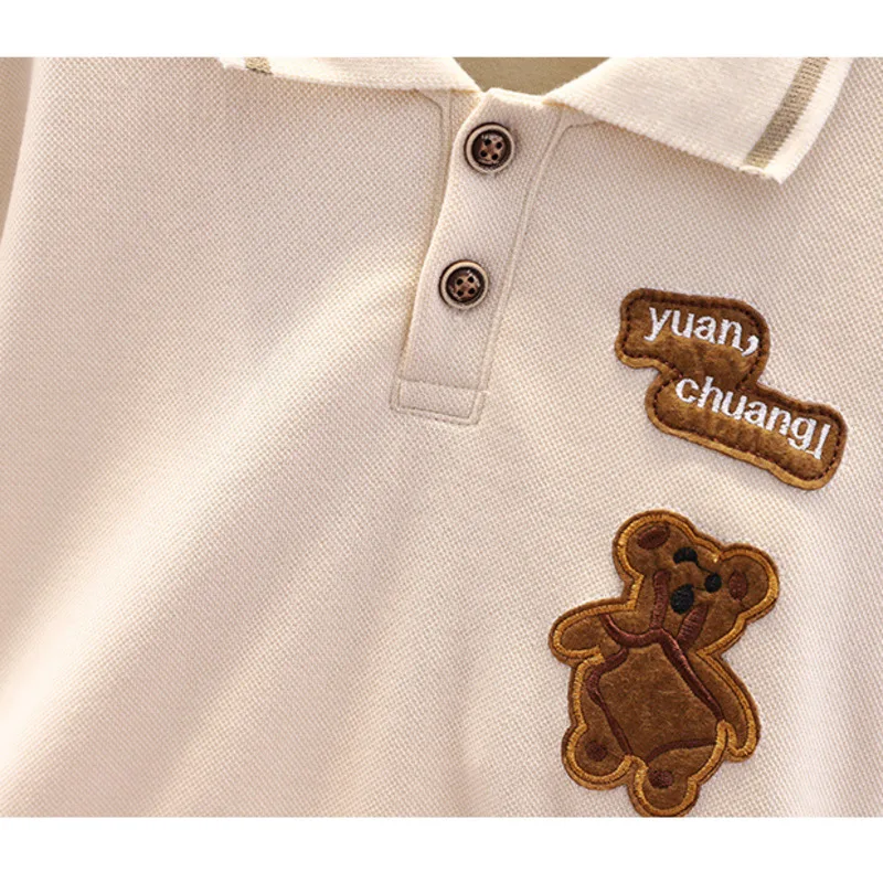 Camiseta infantil de algodón para primavera y otoño casual - imagen 4