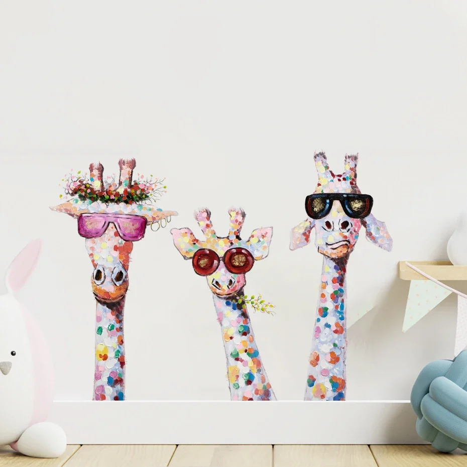 Pegatinas de pared jirafa extraíbles para habitación infantil