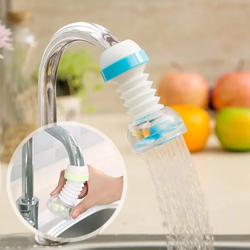 Cabezal rociador instalado en grifo de baño