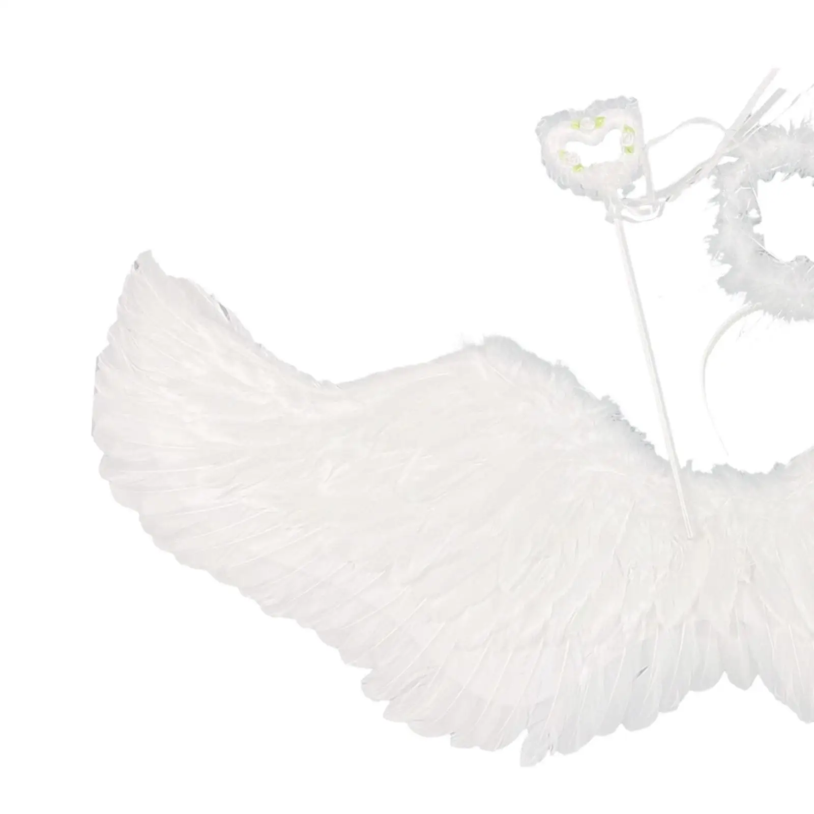 Angel Wing and Halo Set Fancy Dress White for Cosplay Photography Festive Angel Wing and Halo Set Fancy Dress White for Cosplay Photography Festive